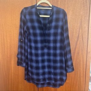 Rock & Republic plaid tunic - blue & black